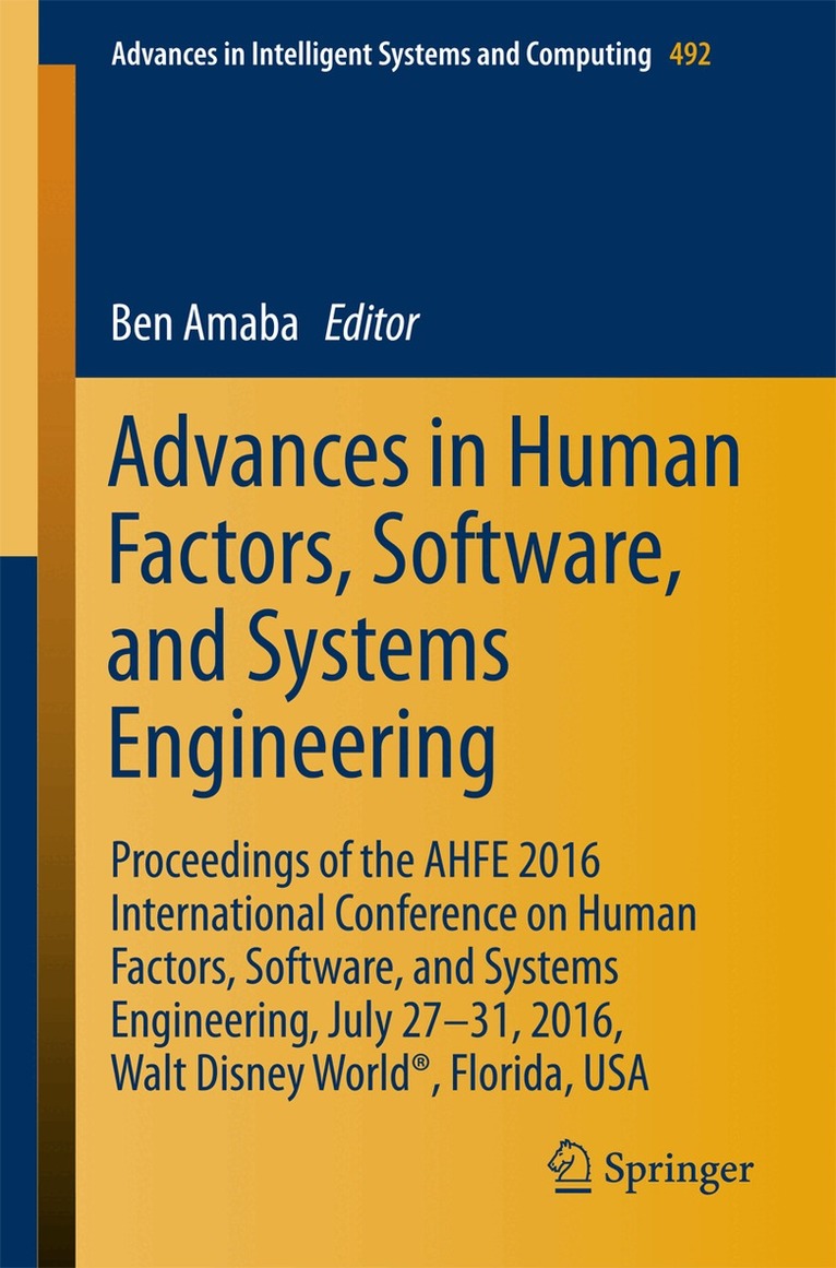 Ben Amaba - Advances in Human Factors, Software, and Systems Engineering, Häftad