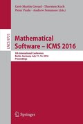 Mathematical Software - ICMS 2016