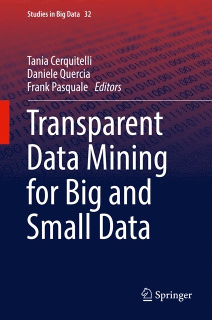 Frank Pasquale, Daniele Quercia, Tania Cerquitelli - Transparent Data Mining for Big and Small Data, E-bok