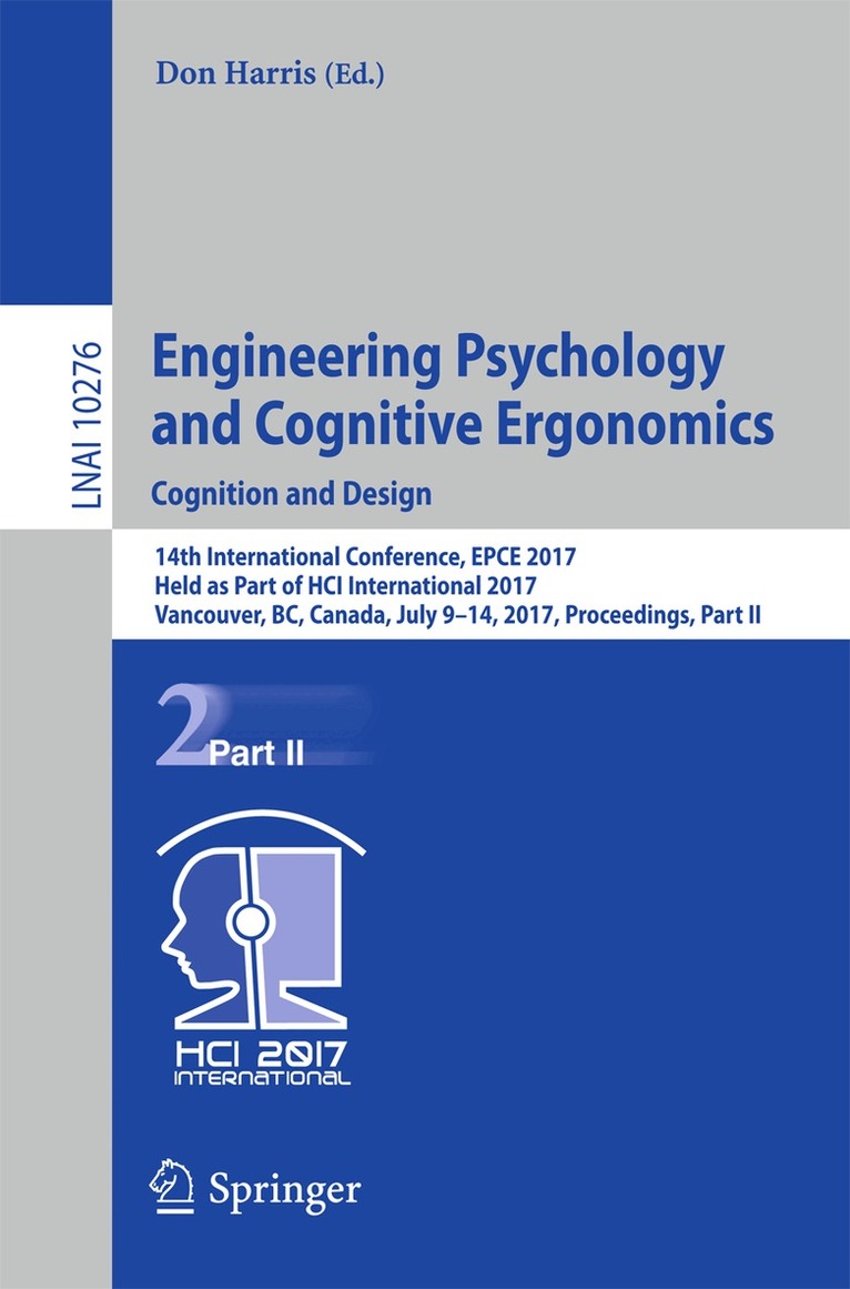 Don Harris - Engineering Psychology and Cognitive Ergonomics: Cognition and Design, Häftad