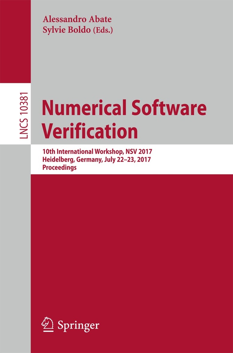Alessandro Abate, Sylvie Boldo - Numerical Software Verification, Häftad