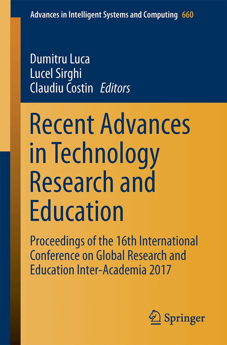 Dumitru Luca, Lucel Sirghi, Claudiu Costin - Recent Advances in Technology Research and Education, Häftad