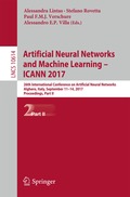 Artificial Neural Networks and Machine Learning - ICANN 2017