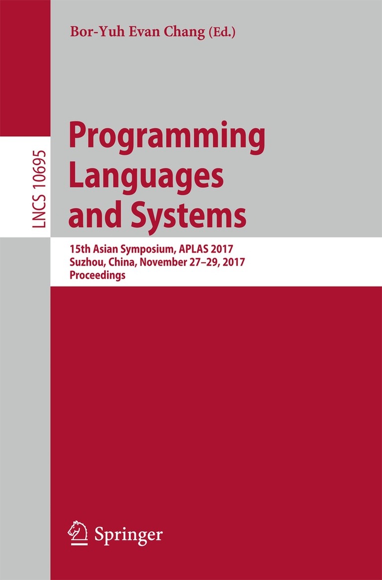 Bor-Yuh Evan Chang - Programming Languages and Systems, Häftad