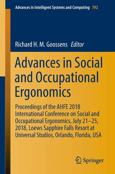 Richard H. M. Goossens - Advances in Social and Occupational Ergonomics, Häftad