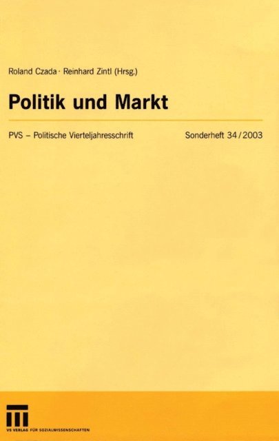 Reinhard Zintl, Roland Czada - Politik und Markt, E-bok