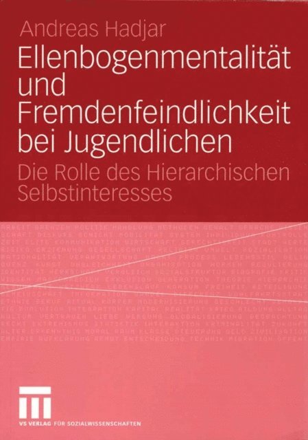 Andreas Hadjar - Ellenbogenmentalität und Fremdenfeindlichkeit bei Jugendlichen, E-bok