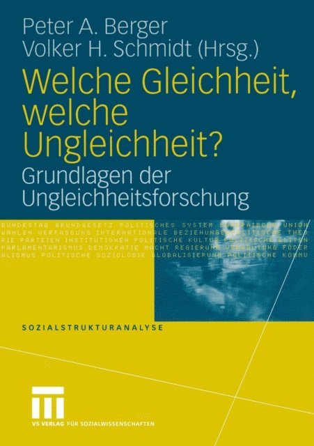 Volker H. Schmidt, Peter A. Berger - Welche Gleichheit, welche Ungleichheit?, E-bok