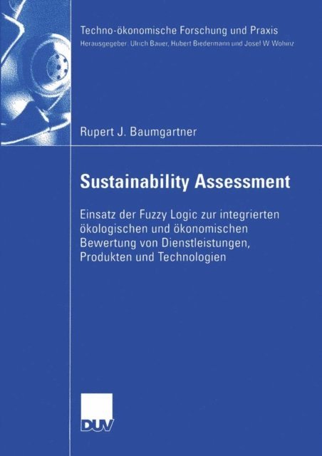 Rupert Baumgartner - Sustainability Assessment, E-bok
