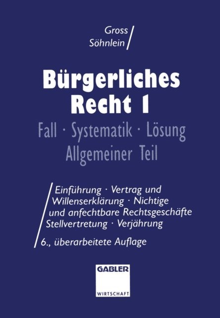 Walter Sohnlein, Willi Gross - Bürgerliches Recht I, E-bok