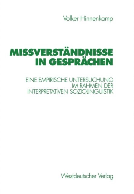 Volker Hinnenkamp - Mißverständnisse in Gesprächen, E-bok