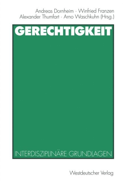 Arno Waschkuhn, Alexander Thumfart, Winfried Franzen, Andreas Dornheim - Gerechtigkeit, E-bok