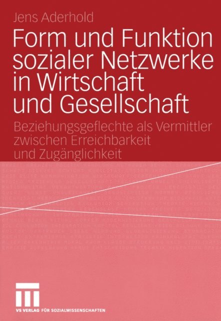 Jens Aderhold - Form und Funktion sozialer Netzwerke in Wirtschaft und Gesellschaft, E-bok