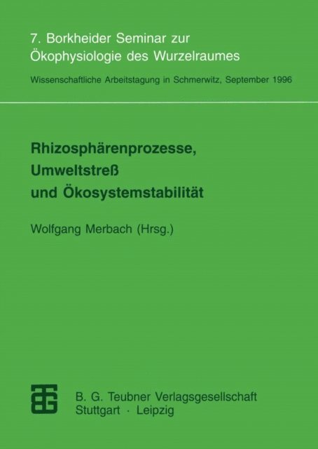Wolfgang Merbach - Rhizosphärenprozesse, Umweltstreß und Ökosystemstabilität, E-bok