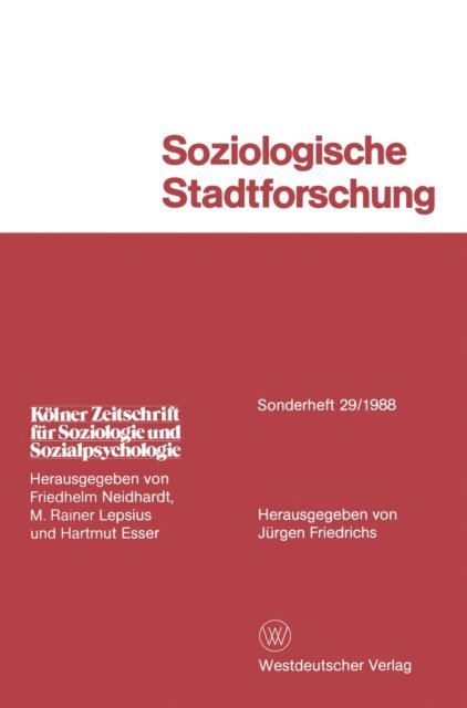 Jurgen Friedrichs - Soziologische Stadtforschung, E-bok