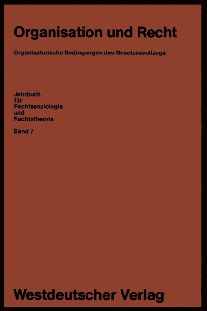 Erhard Blankenburg - Organisation und Recht, E-bok