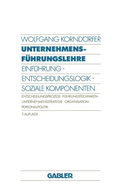 Wolfgang Korndorfer - Unternehmensführungslehre, E-bok