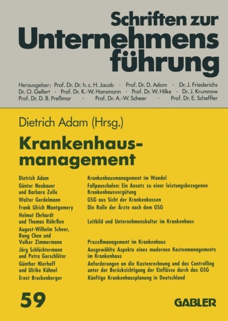Dietrich Adam - Krankenhausmanagement, E-bok