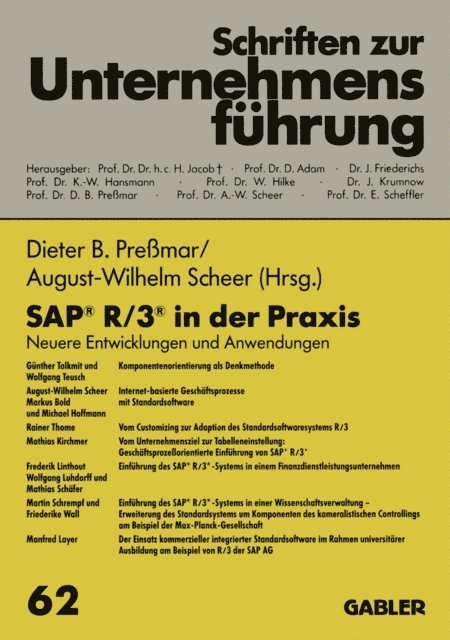 August-Wilhelm Scheer, Dieter B. Premar - SAP® R/3® in der Praxis, E-bok