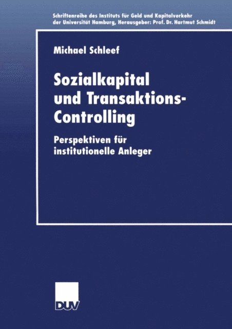 Michael Schleef - Sozialkapital und Transaktions-Controlling, E-bok