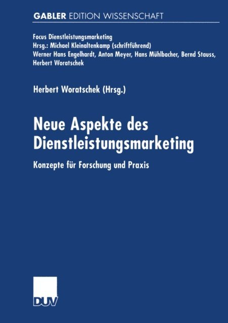 Herbert Woratschek - Neue Aspekte des Dienstleistungsmarketing, E-bok