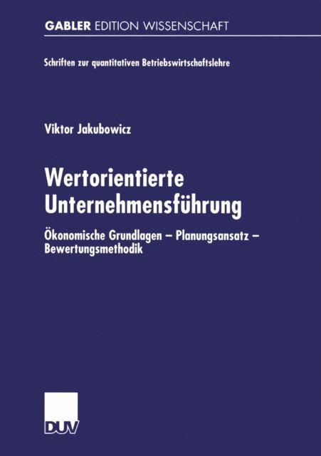 Viktor Jakubowicz - Wertorientierte Unternehmensführung, E-bok
