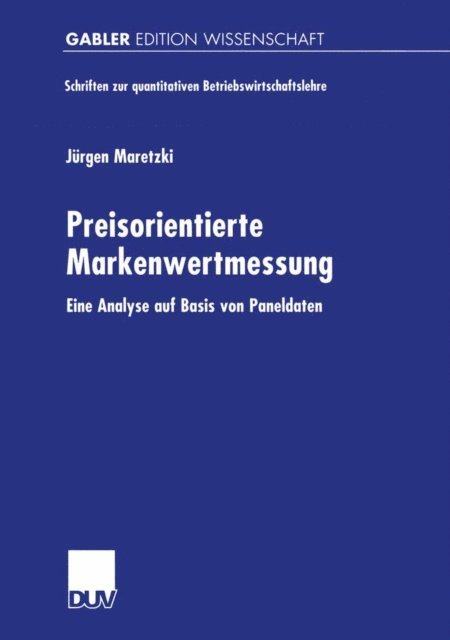 Jurgen Maretzki - Preisorientierte Markenwertmessung, E-bok