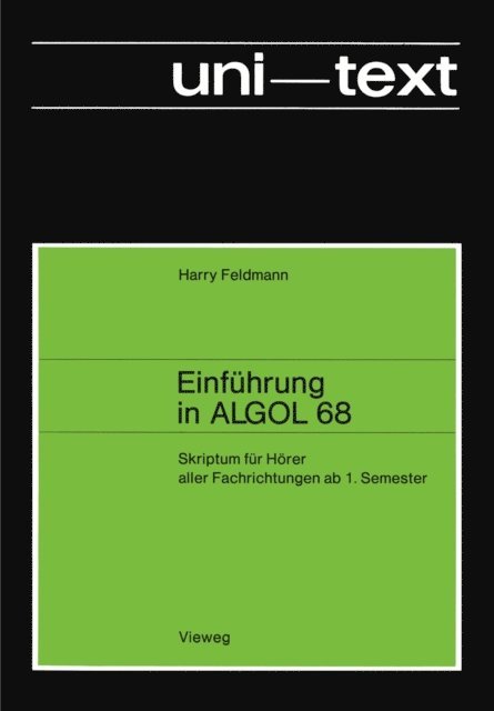 Harry Feldmann - Einführung in ALGOL 68, E-bok