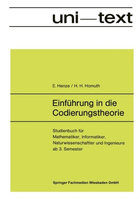 Ernst Henze - Einführung in die Codierungstheorie, E-bok