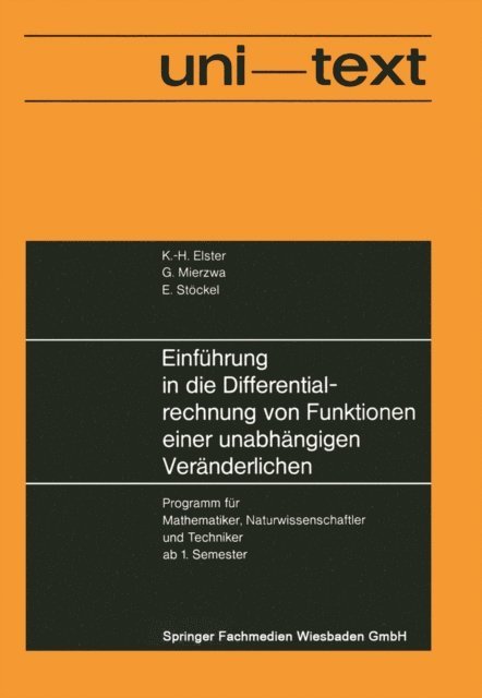 Karl-Heinz Elster - Einführung in die Differentialrechnung von Funktionen einer unabhängigen Veränderlichen, E-bok