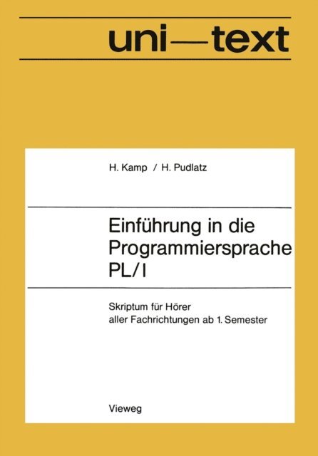 Hermann Kamp - Einführung in die Programmiersprache PL/I, E-bok