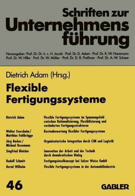 Dietrich Adam - Flexible Fertigungssysteme, E-bok