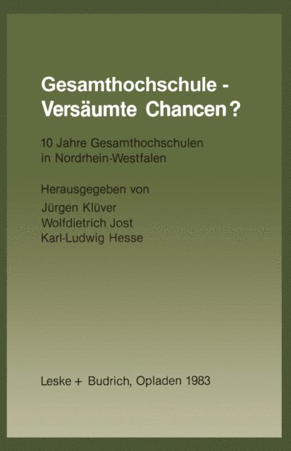 Jurgen Kluver - Gesamthochschule — Versäumte Chancen?, E-bok