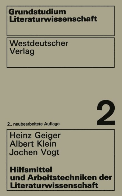 Heinz Geiger - Hilfsmittel und Arbeitstechniken der Literaturwissenschaft, E-bok
