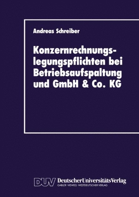 Andreas Schreiber - Konzernrechnungslegungspflichten bei Betriebsaufspaltung und GmbH & Co. KG, E-bok