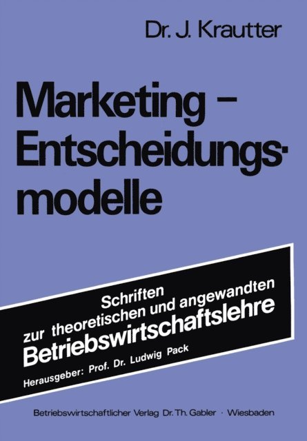 Jochen Krautter - Marketing-Entscheidungsmodelle, E-bok