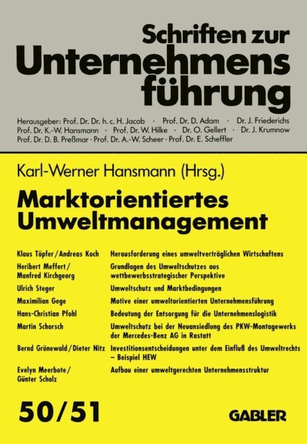Karl Werner Hansmann - Marktorientiertes Umweltmanagement, E-bok