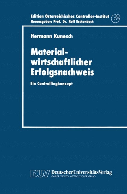 Hermann Kunesch - Materialwirtschaftlicher Erfolgsnachweis, E-bok