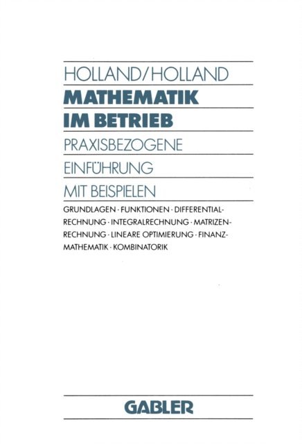 Heinrich Holland - Mathematik im Betrieb, E-bok