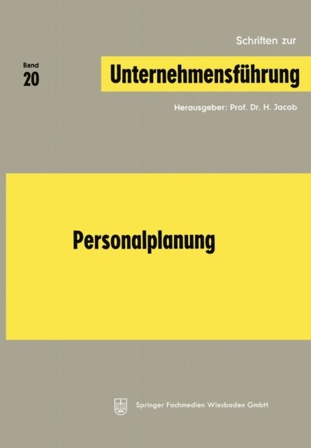 H. Jacob - Personalplanung, E-bok