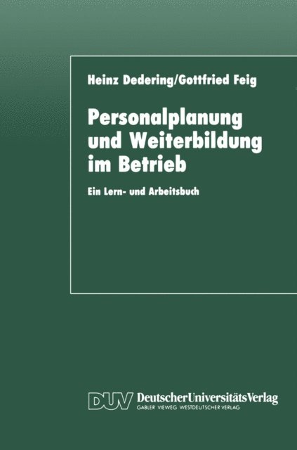 Heinz Dedering - Personalplanung und Weiterbildung im Betrieb, E-bok