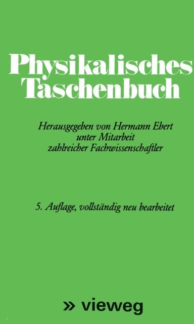 Hermann Ebert - Physikalisches Taschenbuch, E-bok