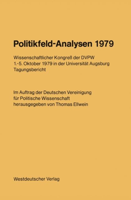 Thomas Ellwein - Politikfeld-Analysen 1979, E-bok