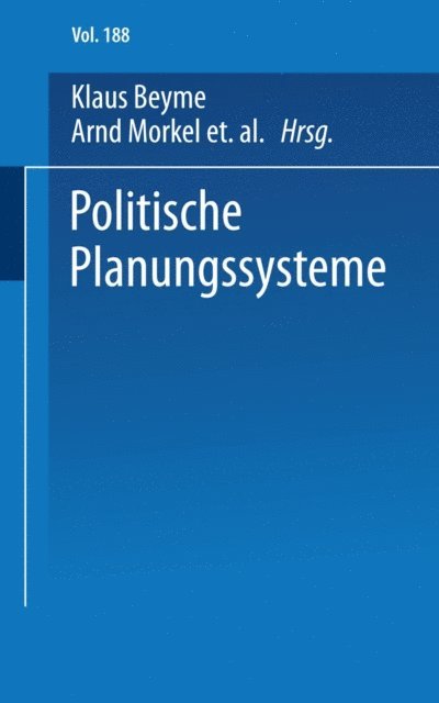 Werner Vath, Frieder Naschold - Politische Planungssysteme, E-bok