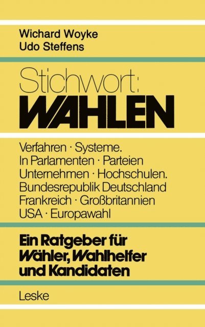 Wichard Woyke - Stichwort: Wahlen, E-bok
