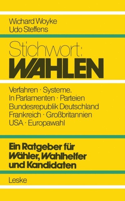 Wichard Woyke - Stichwort: Wahlen, E-bok
