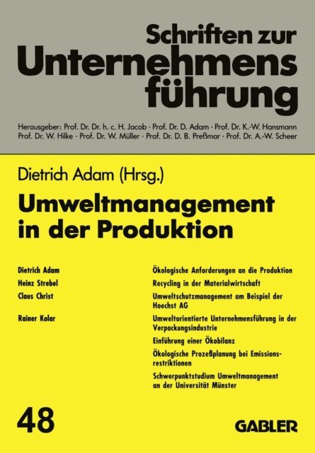 Dietrich Adam - Umweltmanagement in der Produktion, E-bok