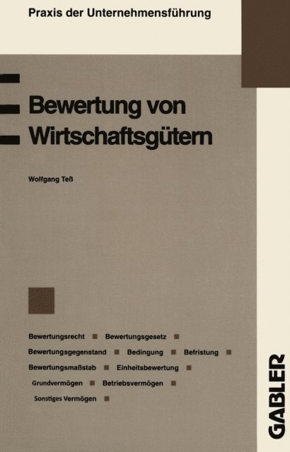 Wolfgang Te - Bewertung von Wirtschaftsgütern, E-bok