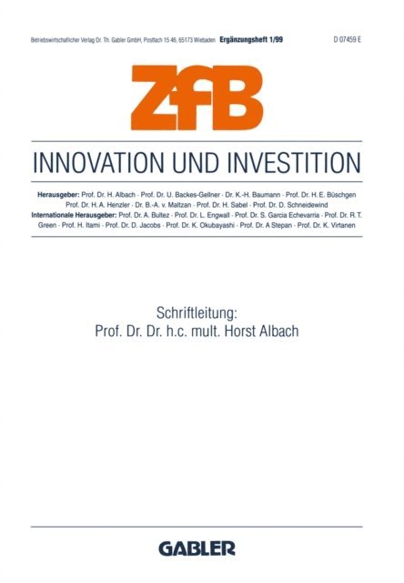 Horst Albach - Innovation und Investition, E-bok