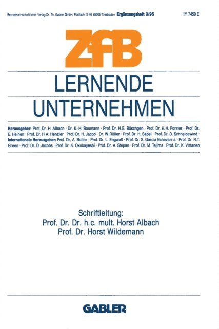 Horst Wildemann, Horst Albach - Lernende Unternehmen, E-bok